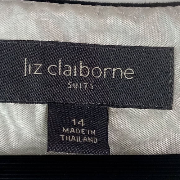 Liz Claiborne Suits 14W Creme Black Top Plus - Picture 4 of 5